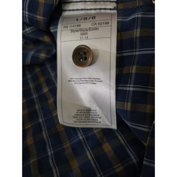 Quicksilver Waterman Size Large Blue Plaid Short Sleeve Button Front Shirt - Picture 5 of 6